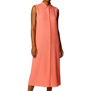 Adrienne Vittadini Sleeveless Pink Button-Up Dress Women's Size M